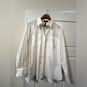 Lauren Ralph Lauren Roll Tab Sleeve Linen Shirt